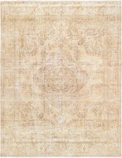 Canvello Vintage Overdyed Beige Wool Rugs - 9'9" X 12'6" - Canvello