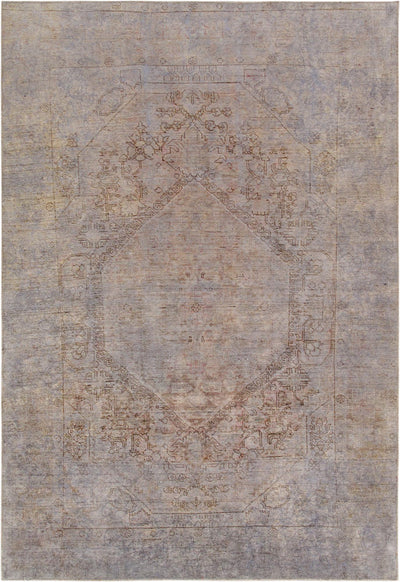 Canvello Vintage Overdyed Grey Area Rug - 6'4" X 9'5"