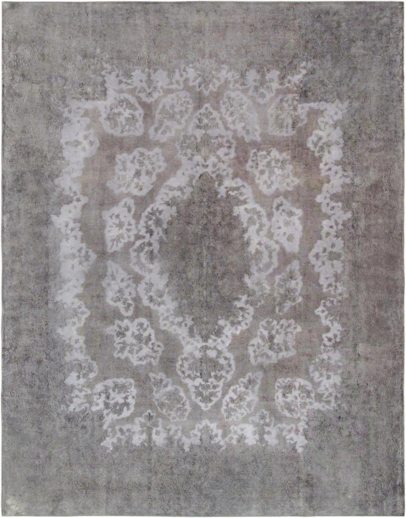 Canvello Vintage Overdyed Lamb's Wool Silver Rug - 9'11" X 12'11" - Canvello