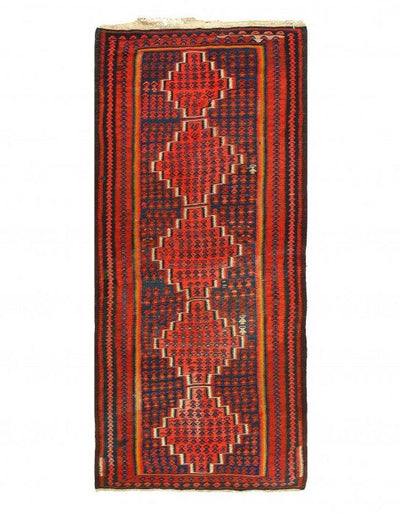 Canvello Vintage Red Silkroad Shiraz Rug - 3'8'' X 8'3'' - Canvello