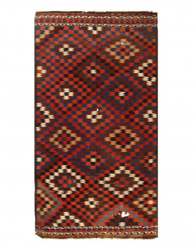 Canvello Vintage Red Turkish Hand Knotted Kilim 9'2'' X 12'2'' - Canvello