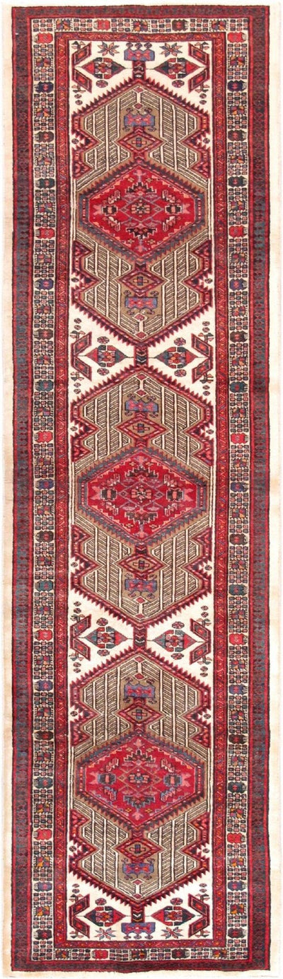 Canvello Vintage Serab Flatweave Ivory Rug - 3'1" X 11'4" - Canvello