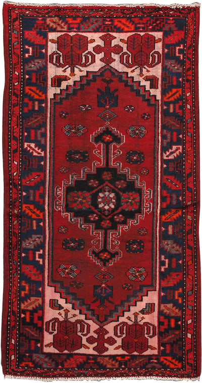 Canvello Vintage Shiraz Navy And Red Area Rug - 3'4" X 6'5"