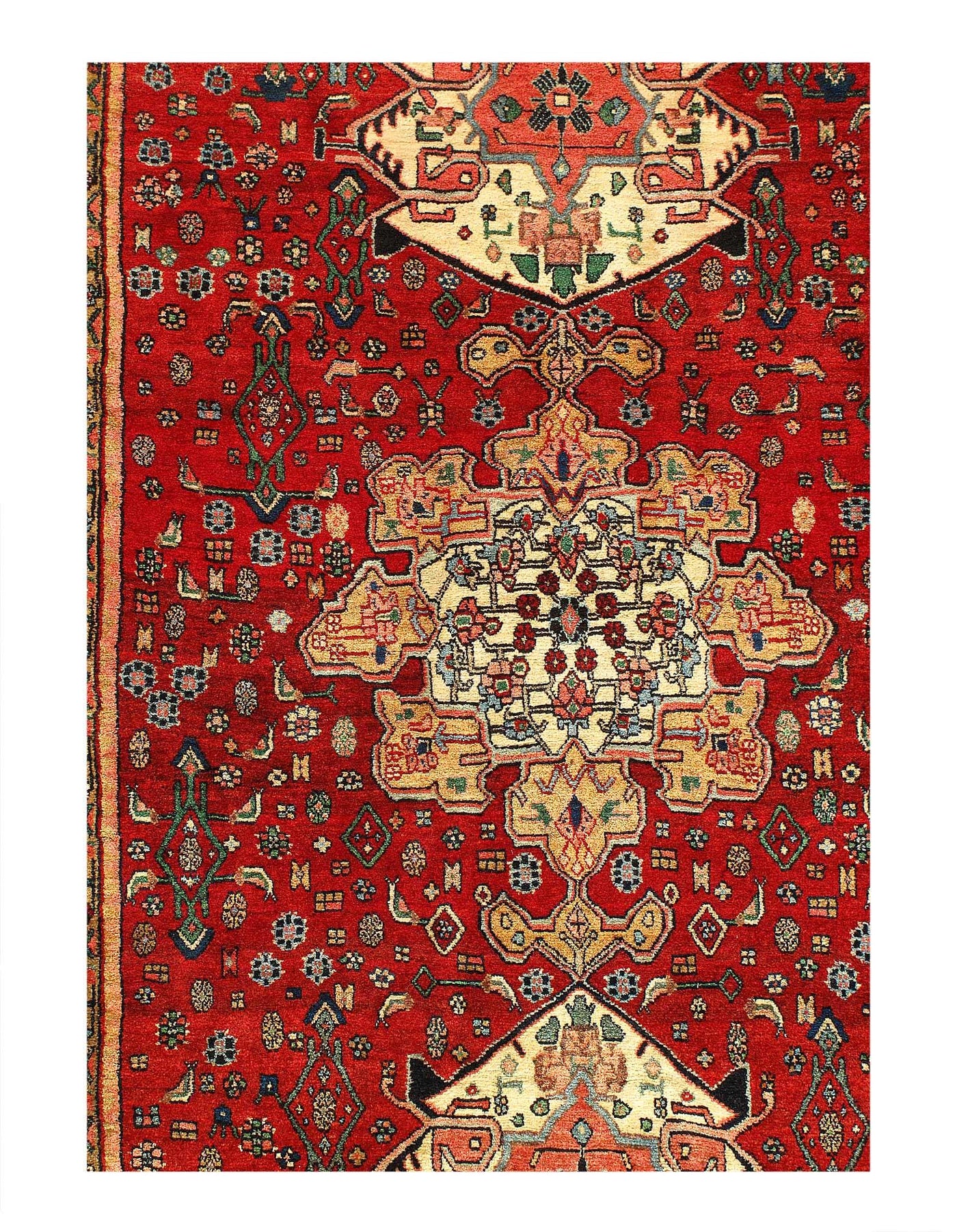 Canvello Vintage Persian Bidjar Colorful Rug - 4'10" X 9'2"