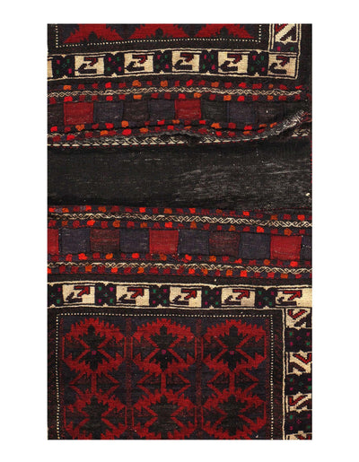 Canvello Vintage Persian Shiraz Black Saddle Bag - 2'2'' X 4'9''