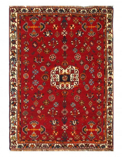 Canvello Vintage Silkroad Shiraz Hand Knotted Rugs - 3'11'' X 5'1'' - Canvello