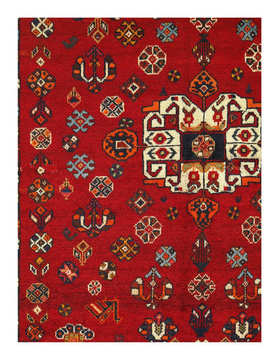 Canvello Vintage Silkroad Shiraz Hand Knotted Rugs - 3'11'' X 5'1'' - Canvello