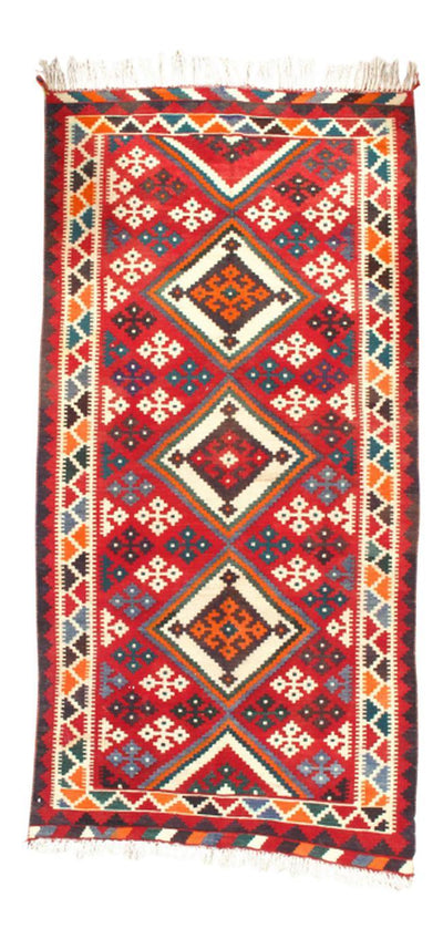 Canvello Vintage Persian Shiraz Red Kilim Rug - 4'8'' X 9'5''
