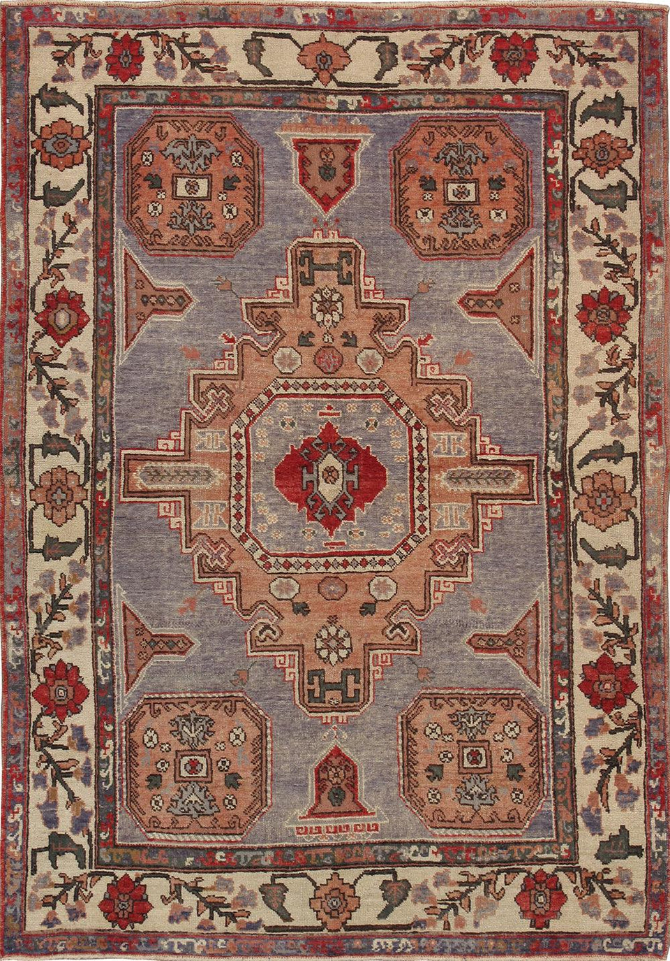 Canvello Vintage Sivas Lamb's Wool Area Rug- 4'8" X 6'8"