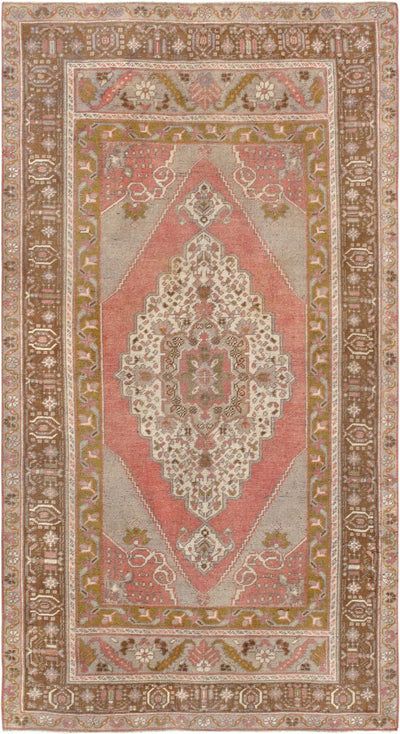 Canvello Vintage Sivas Salmon Wool Area Rug - 4'7" X 8'6" - Canvello