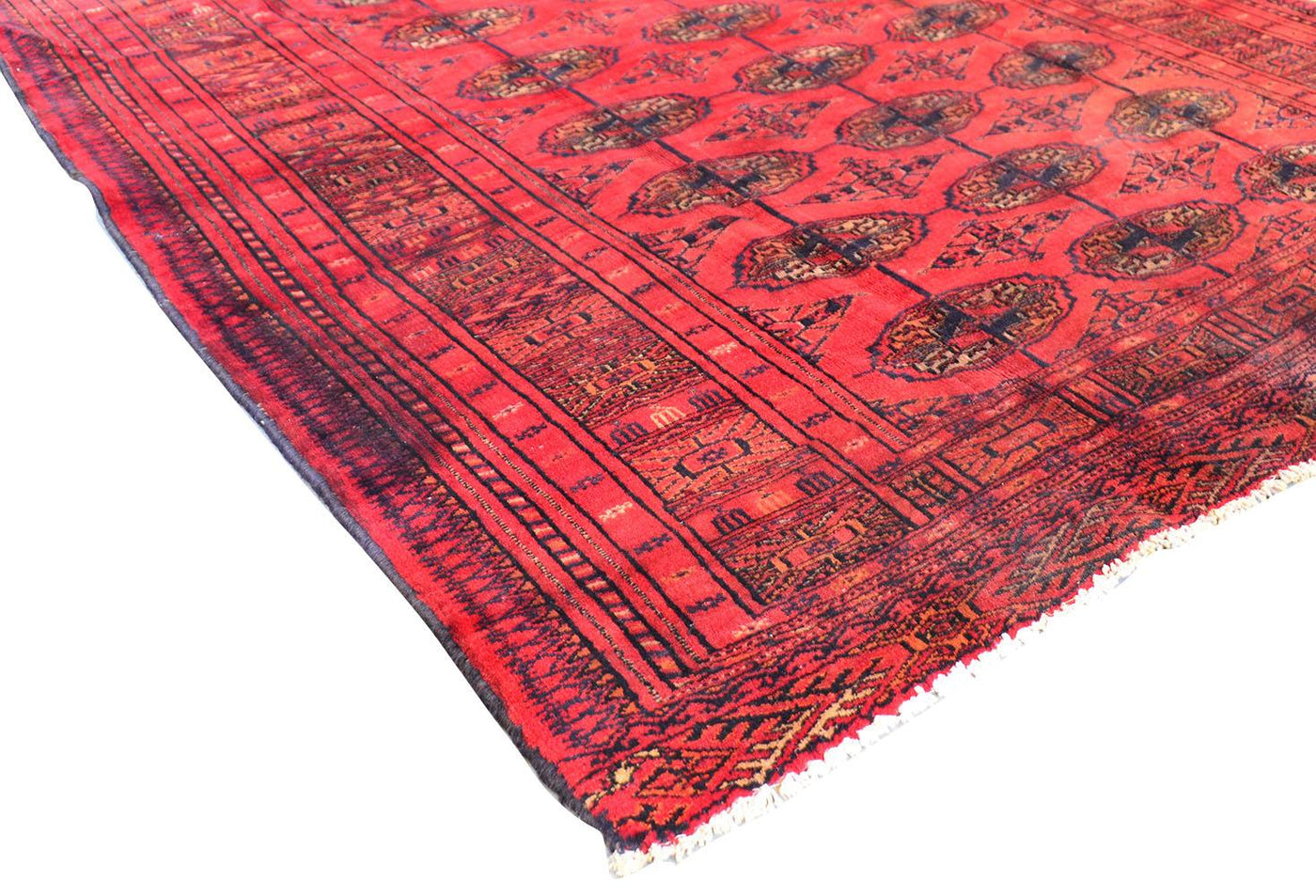 Canvello Vintage Tekkeh Red Rugs For Kitchen - 4'5" X 6'4"