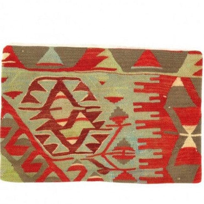 Canvello Vintage Turkish Hand Knotted Kilim Pillow - 16" x 24" - Canvello