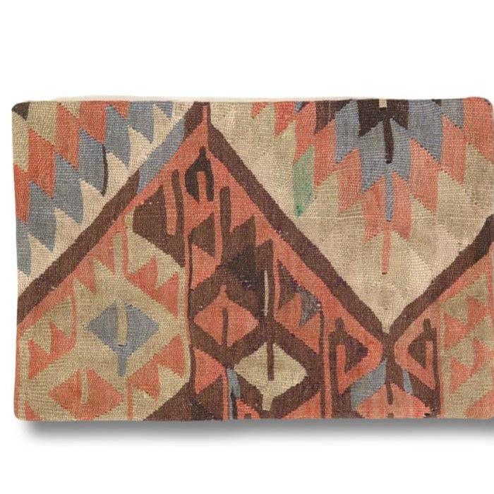 Canvello Vintage Turkish Hand Knotted Kilim Pillow - 16" x 24" - Canvello