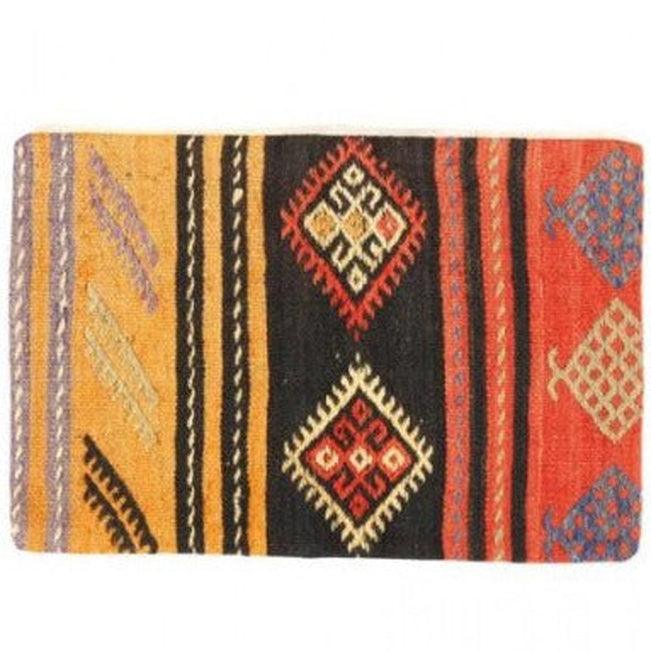 Canvello Vintage Turkish Hand Knotted Kilim Pillow - 16" x 24" - Canvello