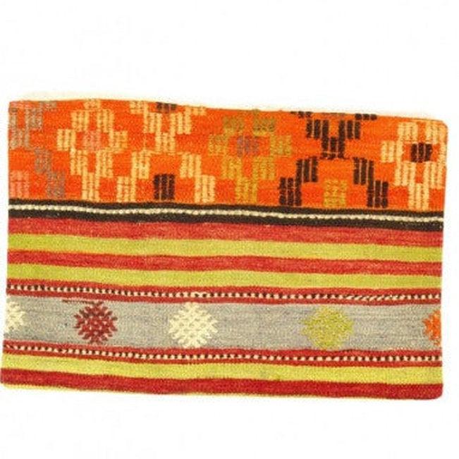 Canvello Vintage Turkish Hand Knotted Kilim Pillow - 16" x 24" - Canvello