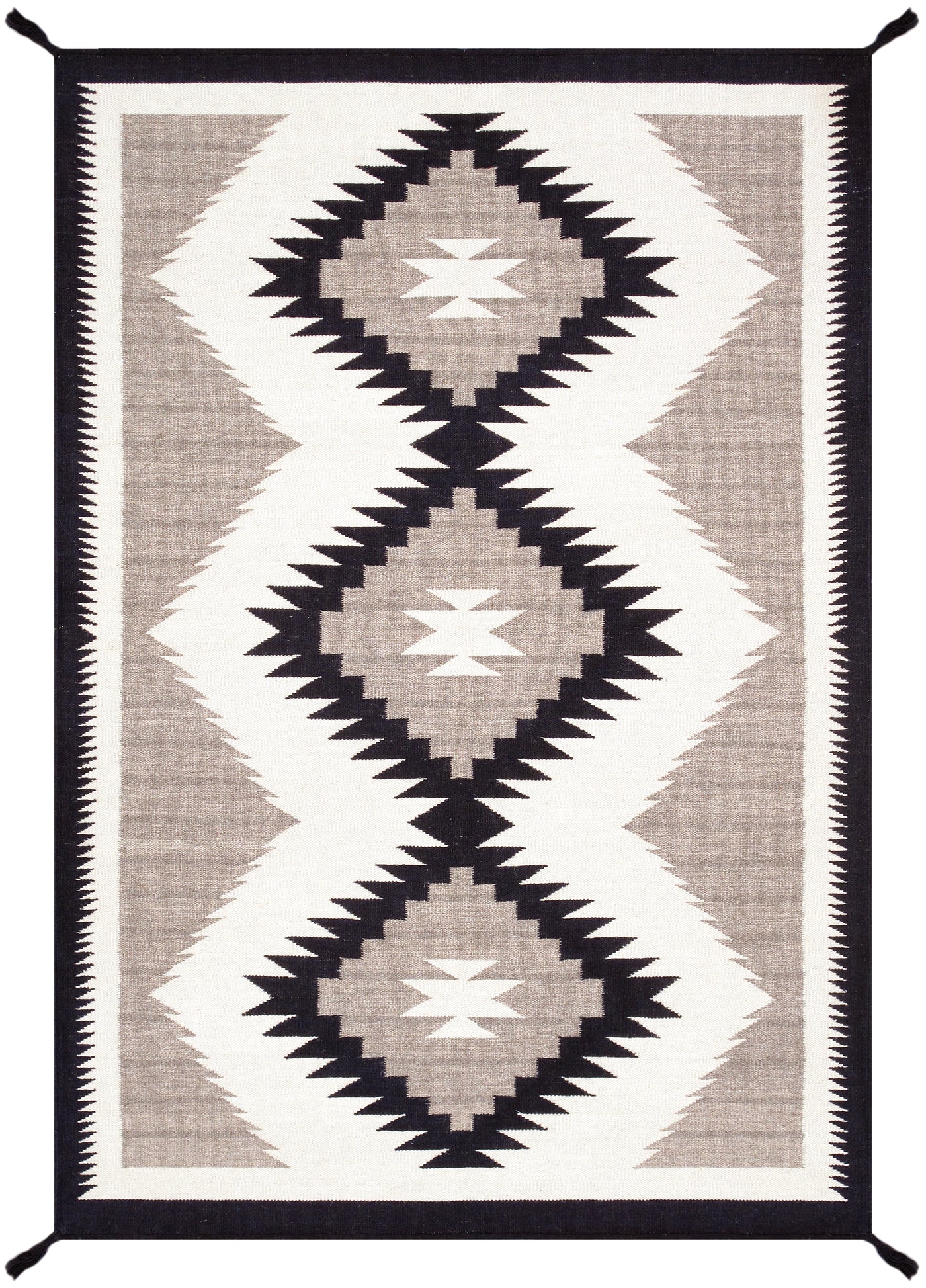 Canvello Tuscany Reversible Wool Ivory Area Rug- 4' X 5'11''