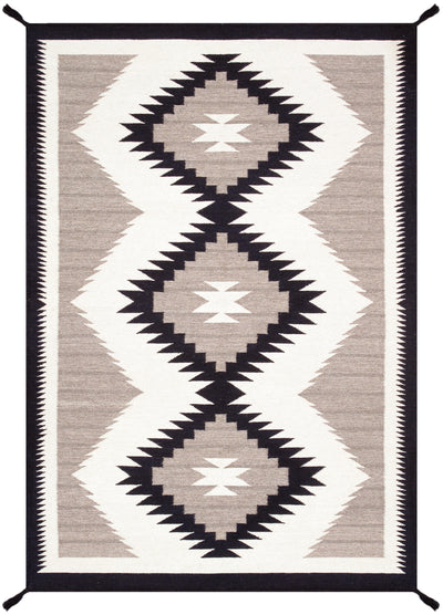 Canvello Tuscany Reversible Wool Ivory Area Rug- 4' X 5'11''