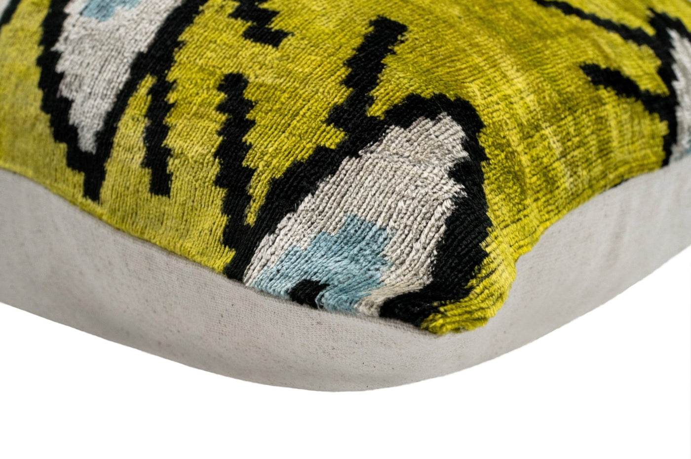 Handmade Yellowish Eye Design Throw Pillow - 16x24 inch, Vegetable Dyed with Premium Down Feather Insert - Canvello