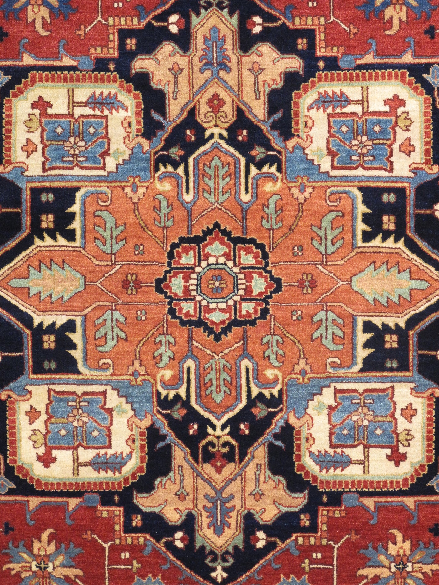 Serapi Geometric Hand-Knotted Wool Area Rug