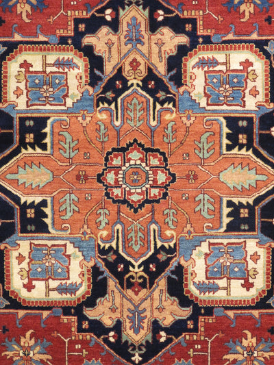 Serapi Geometric Hand-Knotted Wool Area Rug