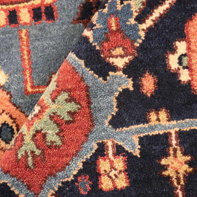 Serapi Geometric Hand-Knotted Wool Area Rug