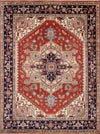 Serapi Geometric Hand-Knotted Wool Area Rug