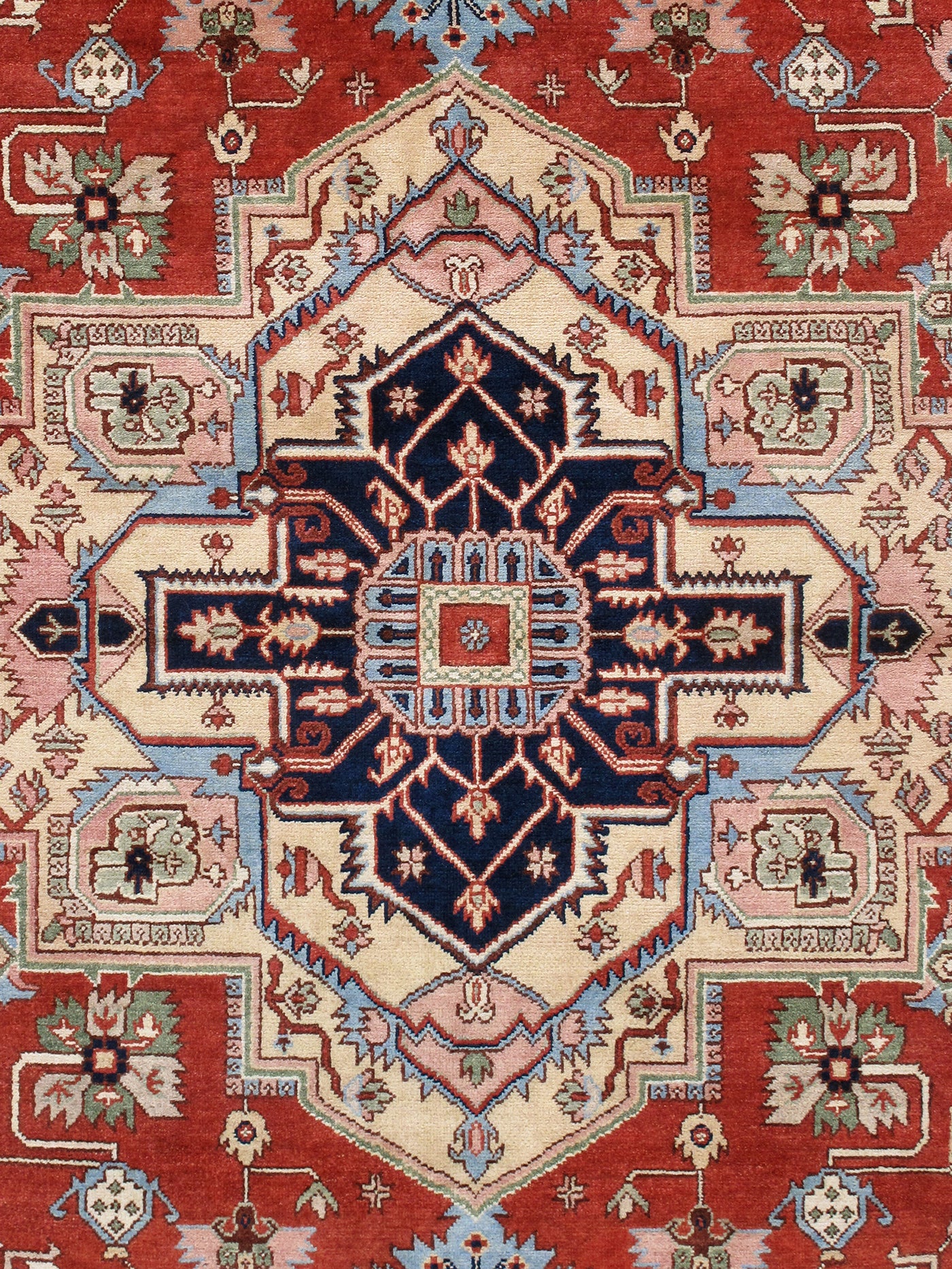 Serapi Geometric Hand-Knotted Wool Area Rug