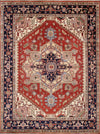 Serapi Geometric Hand-Knotted Wool Area Rug