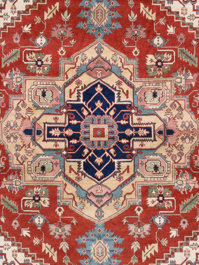 Serapi Geometric Hand-Knotted Wool Area Rug