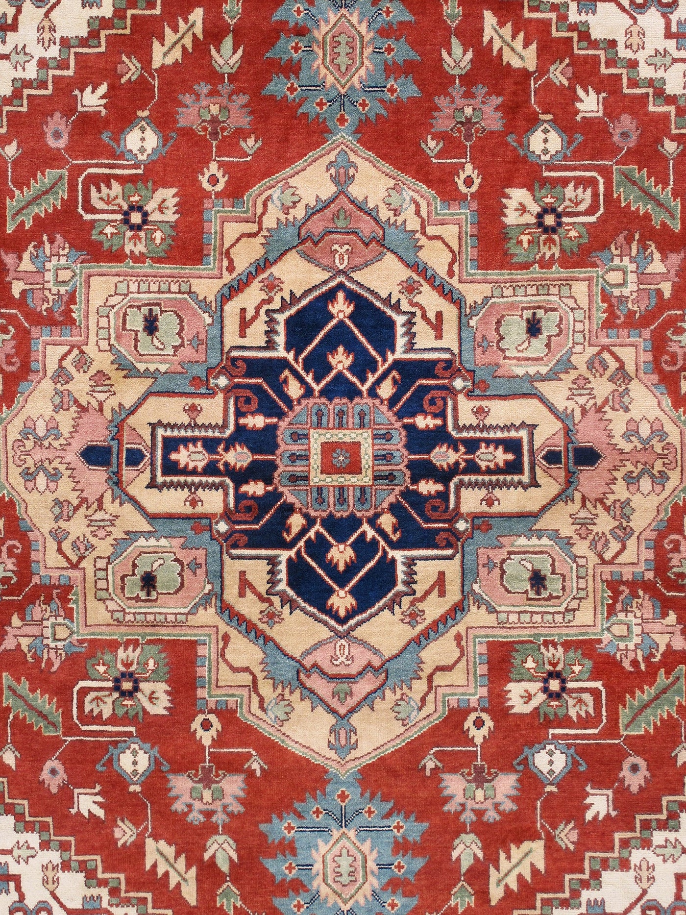 Serapi Geometric Hand-Knotted Wool Area Rug