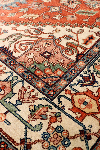 Serapi Geometric Hand-Knotted Wool Area Rug