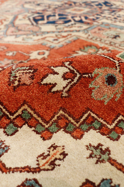 Serapi Geometric Hand-Knotted Wool Area Rug