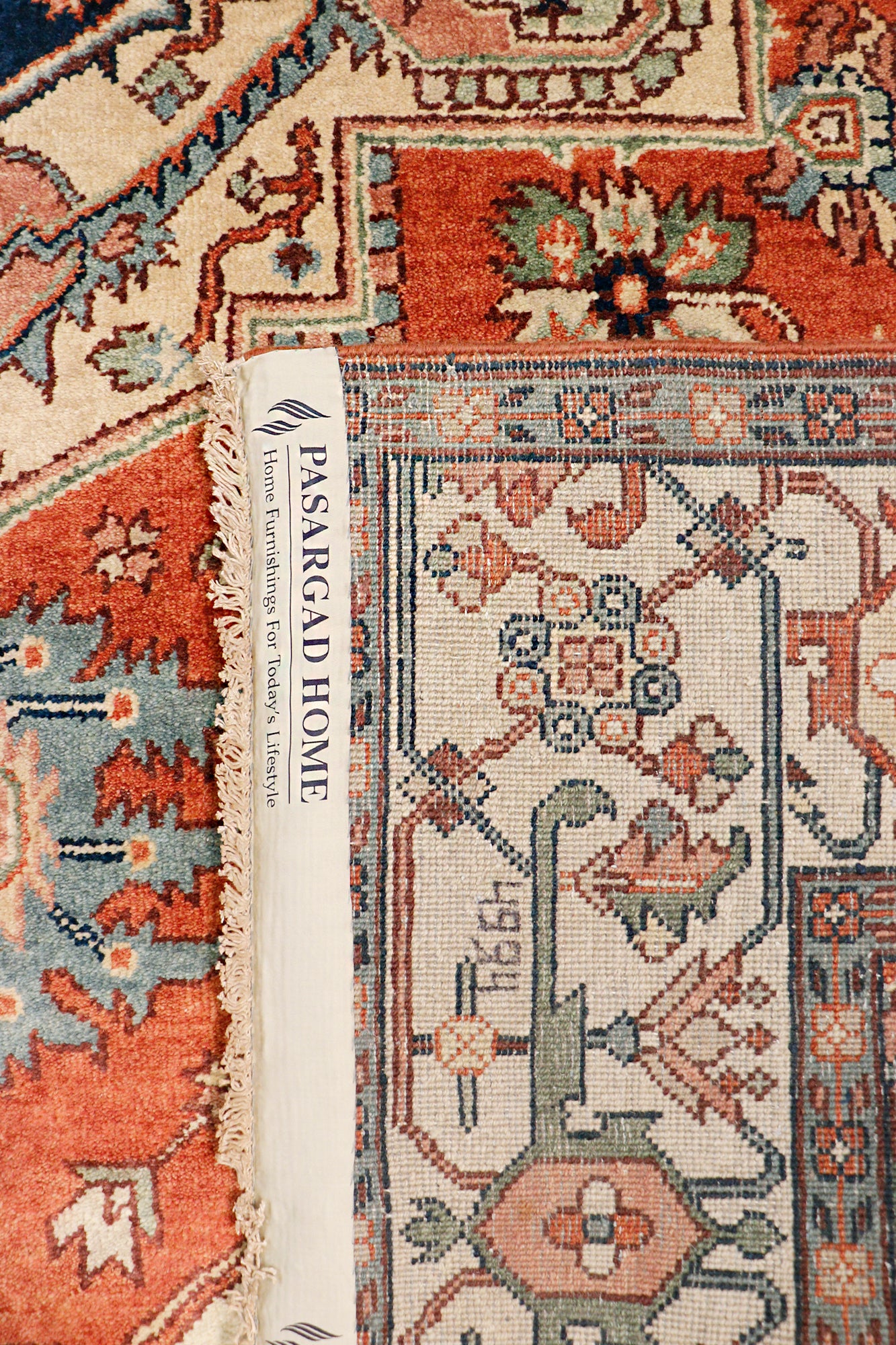 Serapi Geometric Hand-Knotted Wool Area Rug