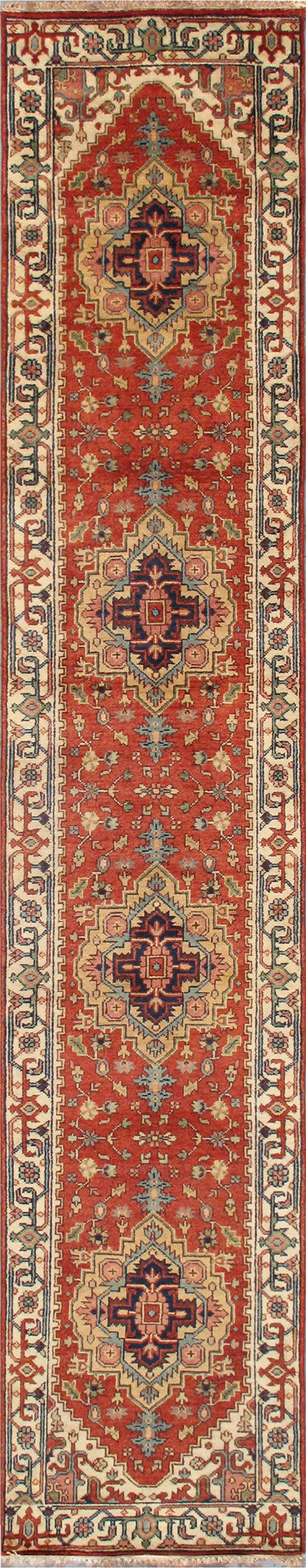 Serapi Geometric Hand-Knotted Wool Area Rug