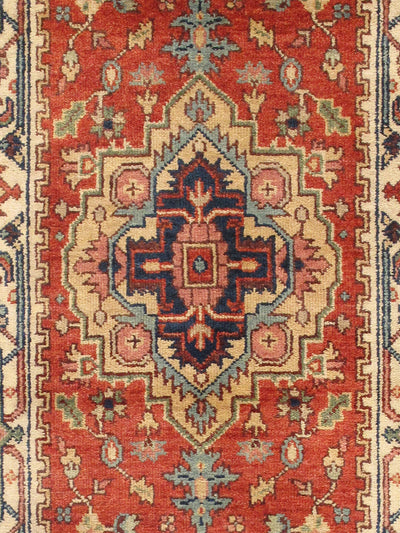 Serapi Geometric Hand-Knotted Wool Area Rug