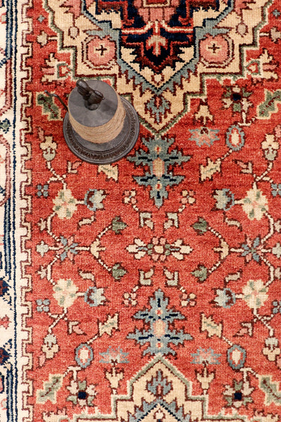 Serapi Geometric Hand-Knotted Wool Area Rug