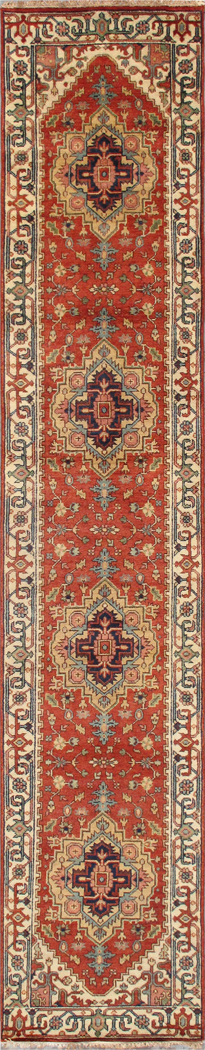 Serapi Geometric Hand-Knotted Wool Area Rug