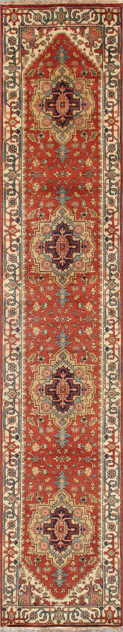 Serapi Geometric Hand-Knotted Wool Area Rug