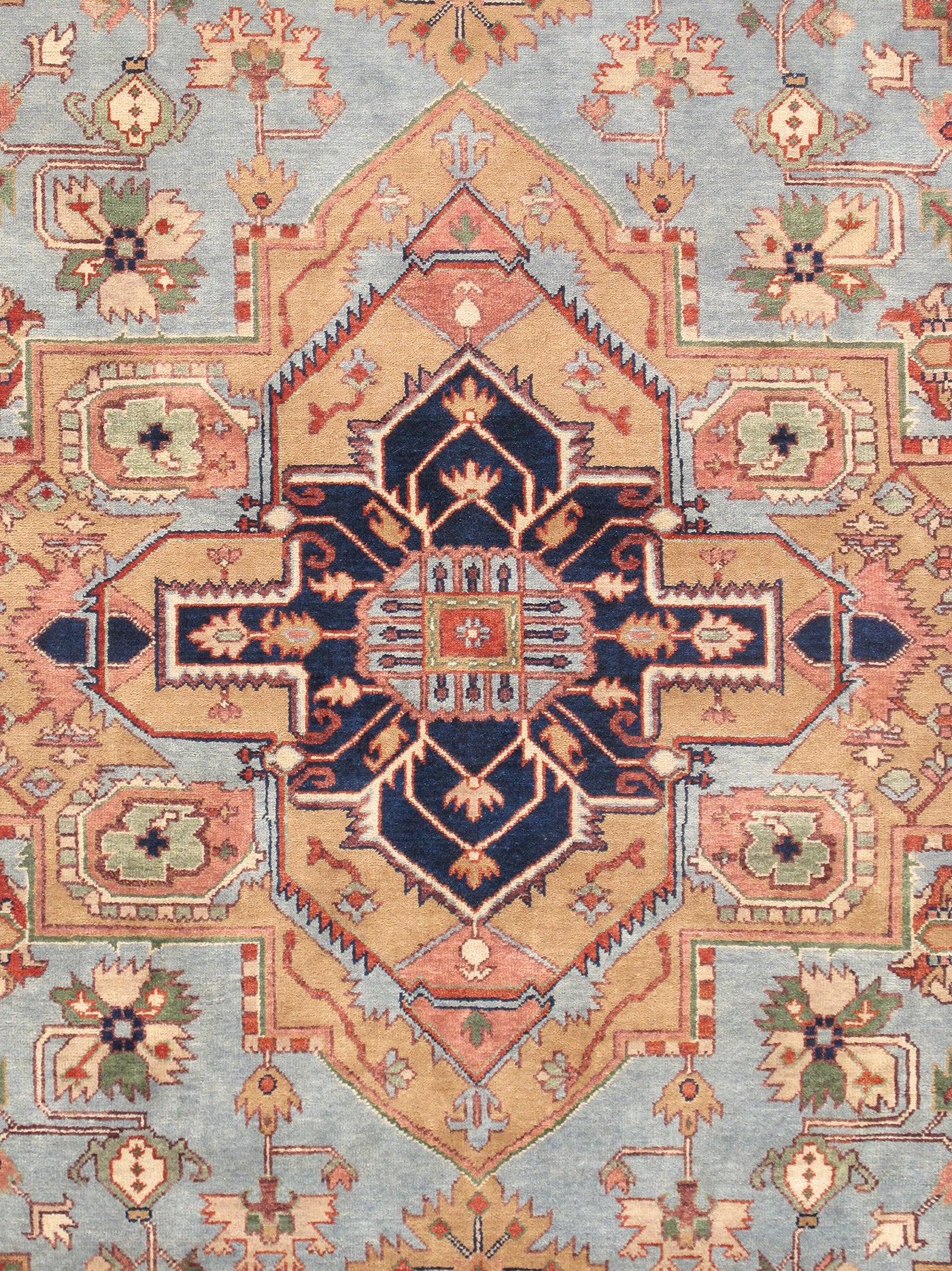 Serapi Geometric Hand-Knotted Wool Area Rug
