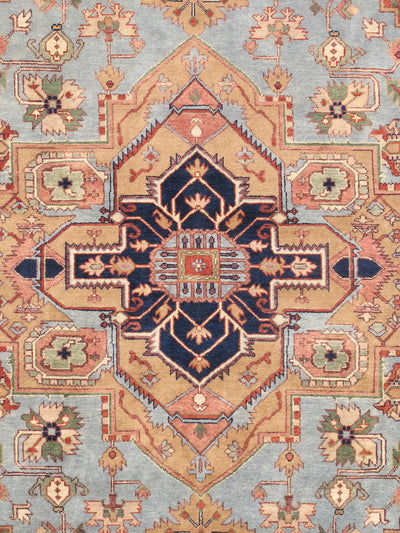 Serapi Geometric Hand-Knotted Wool Area Rug