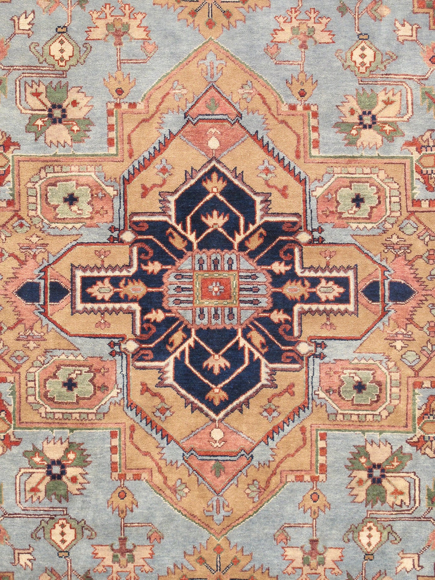 Serapi Geometric Hand-Knotted Wool Area Rug