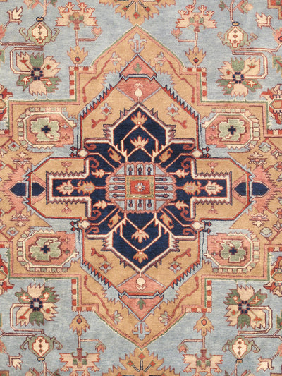 Serapi Geometric Hand-Knotted Wool Area Rug