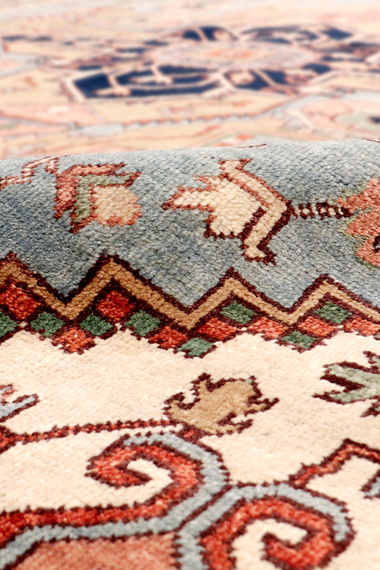 Serapi Geometric Hand-Knotted Wool Area Rug