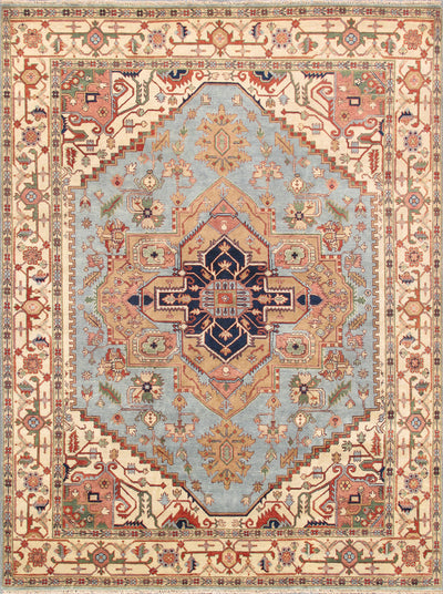 Serapi Geometric Hand-Knotted Wool Area Rug