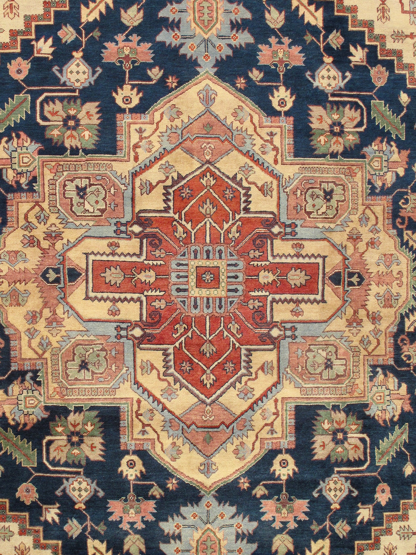 Serapi Geometric Hand-Knotted Wool Area Rug