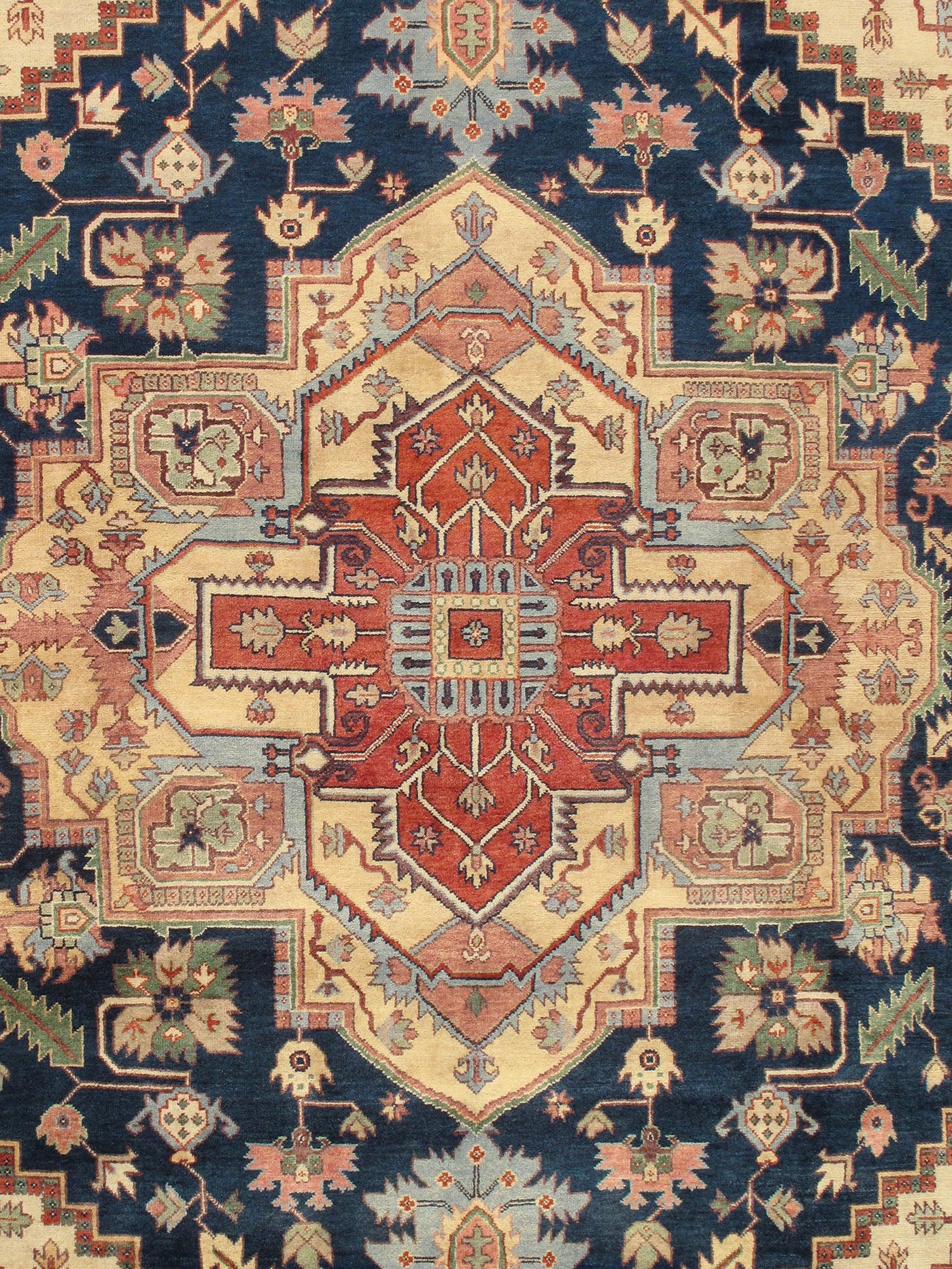 Serapi Geometric Hand-Knotted Wool Area Rug