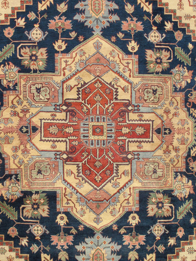 Serapi Geometric Hand-Knotted Wool Area Rug