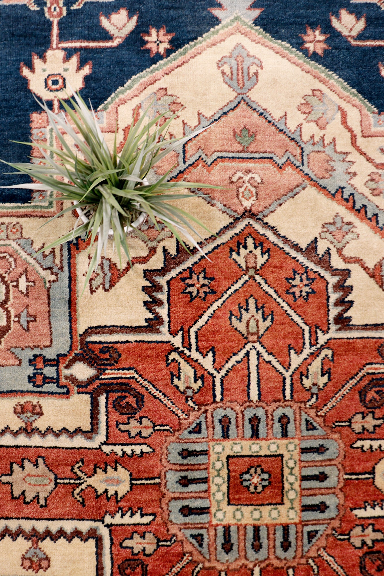 Serapi Geometric Hand-Knotted Wool Area Rug