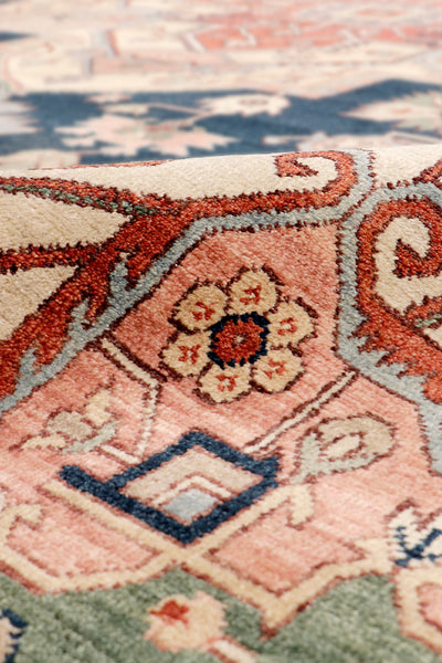 Serapi Geometric Hand-Knotted Wool Area Rug