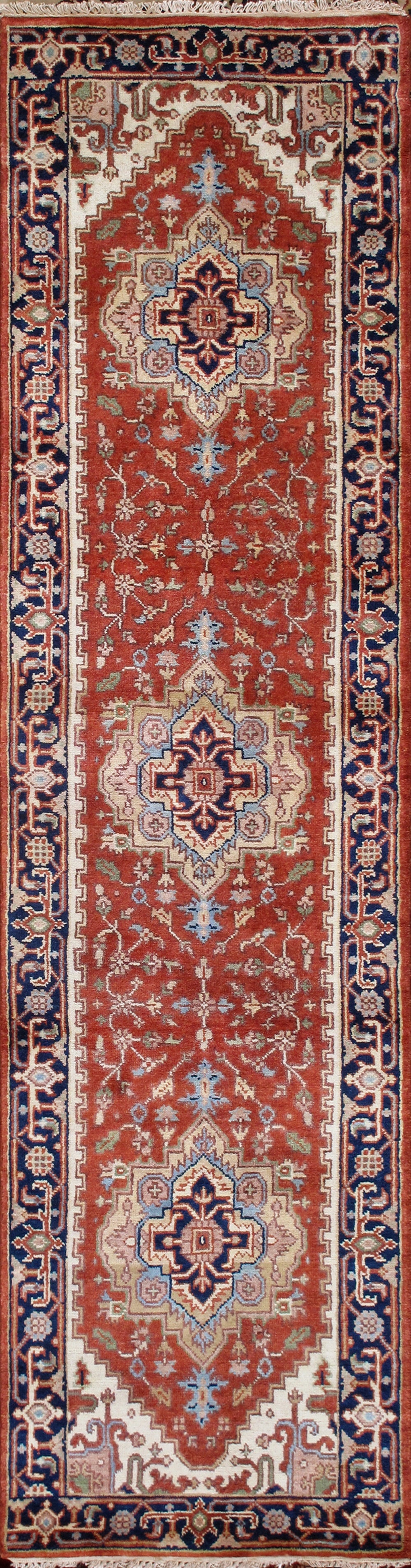 Serapi Geometric Hand-Knotted Wool Area Rug